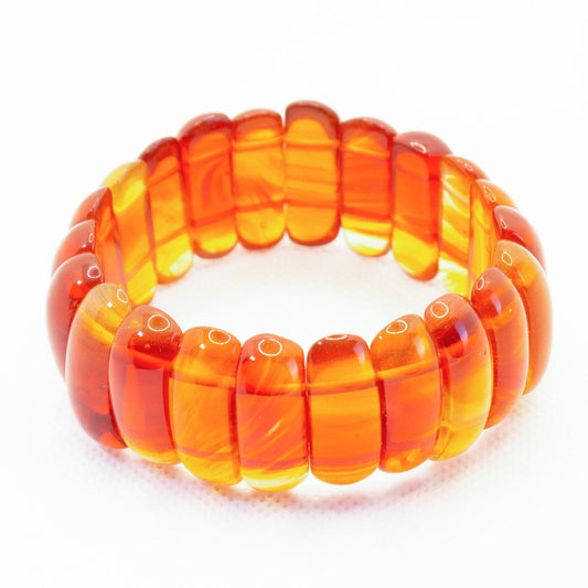 Orange Carnelian Gemstone Bangle Bracelet