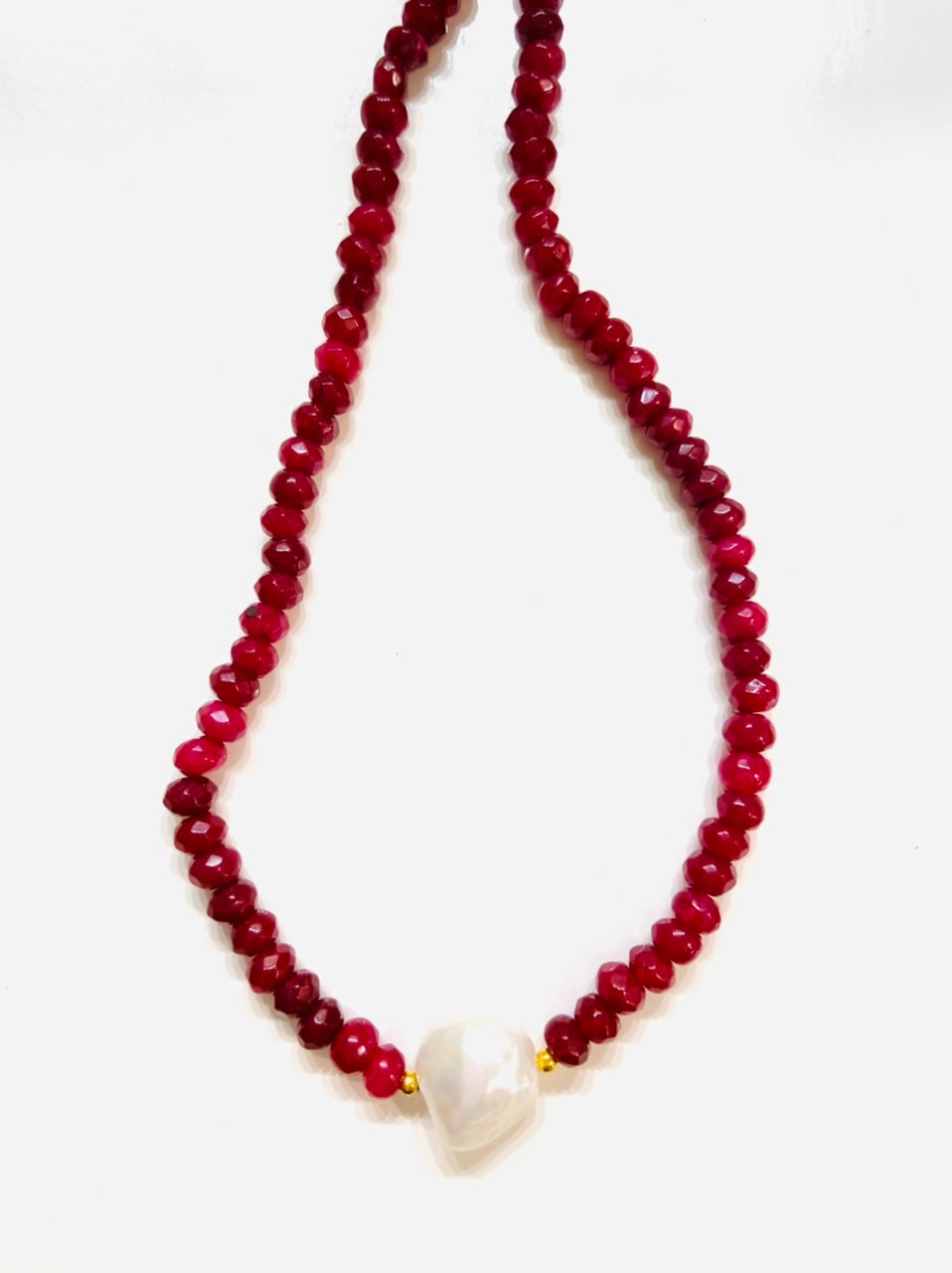 Ruby Spinel Gemstones 18" Necklaces - Three Variants