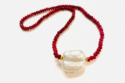 Ruby Spinel Gemstones 18" Necklaces - Three Variants