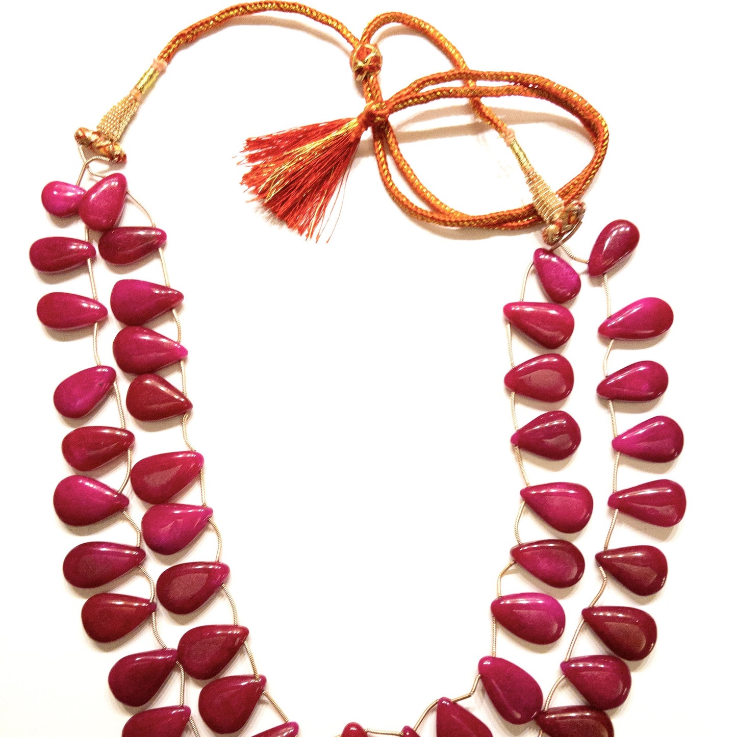 Red Ruby Gemstones Adjustable Statement Necklace