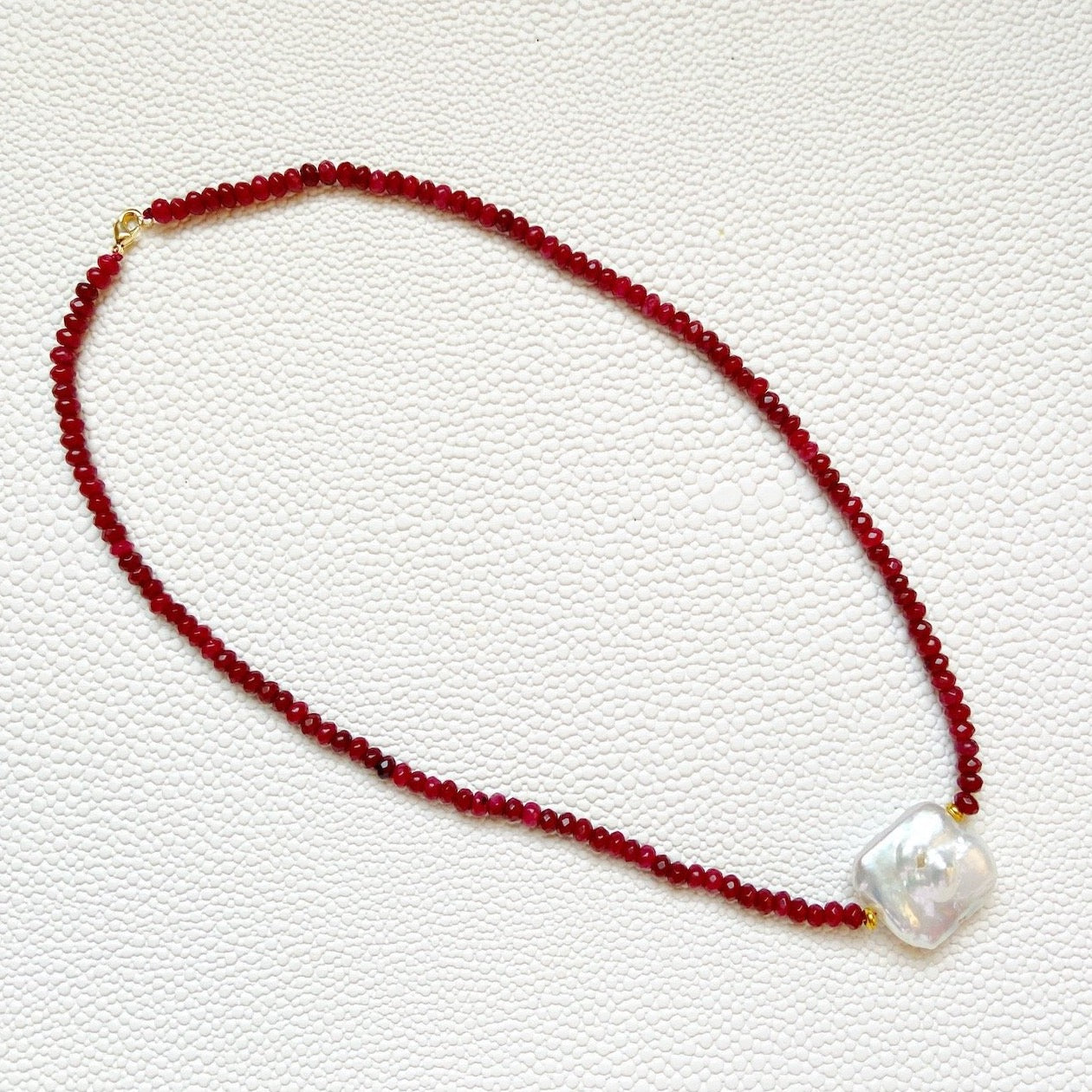 Ruby Spinel Gemstones 18" Necklaces - Three Variants