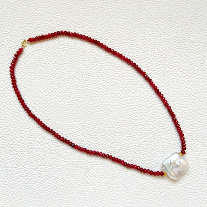 Ruby Spinel Gemstones 18" Necklaces - Three Variants