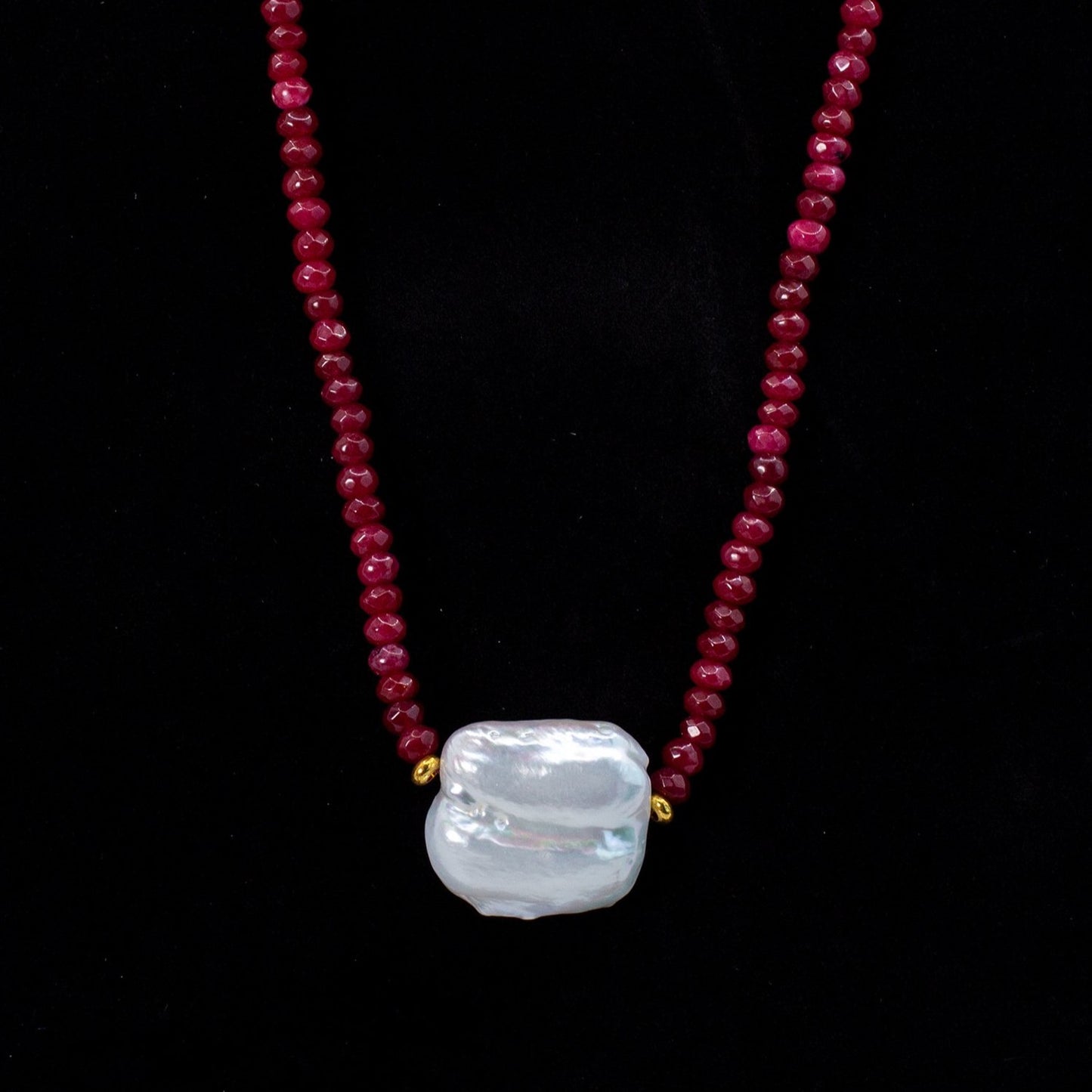 Ruby Spinel Gemstones 18" Necklaces - Three Variants