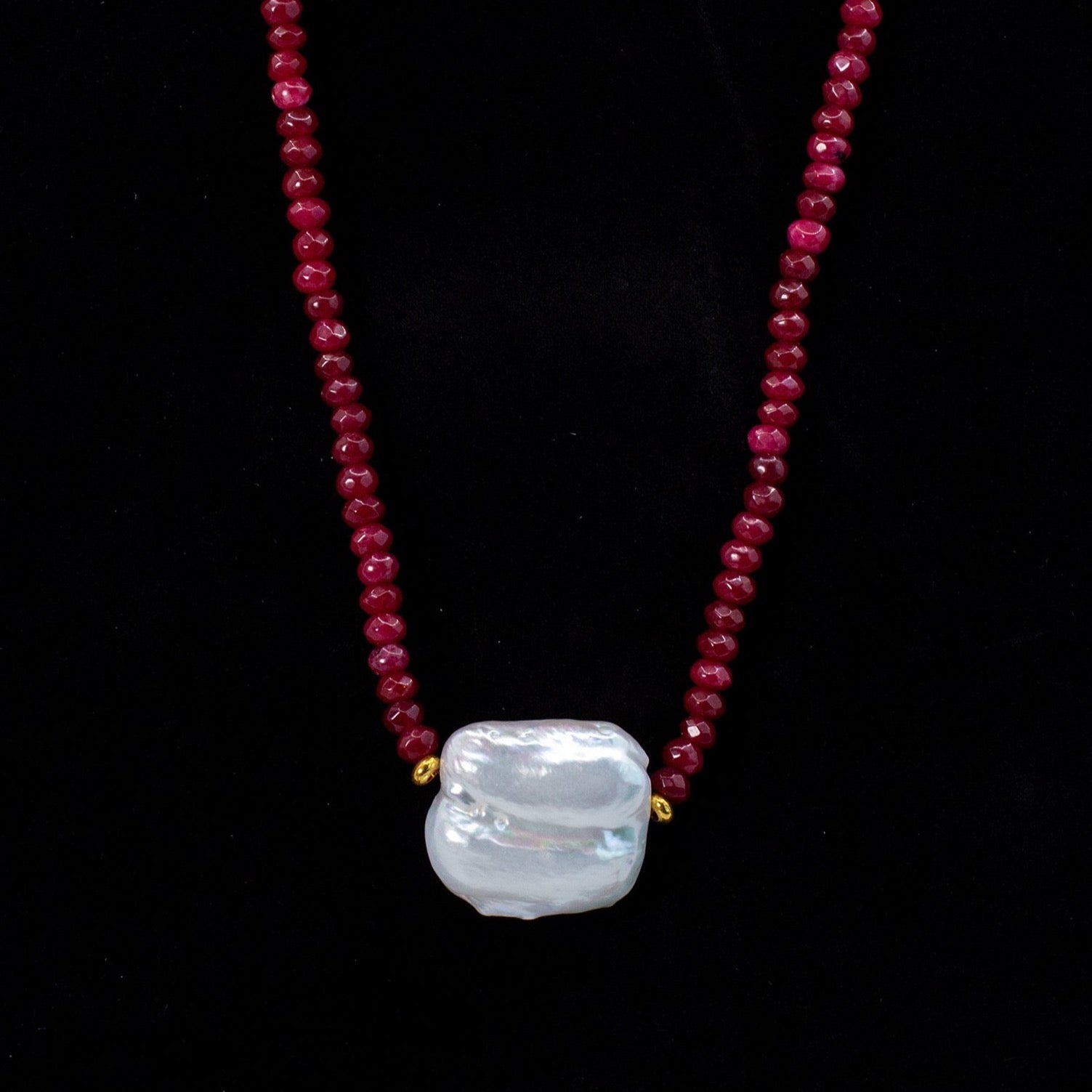 Ruby Spinel Gemstones 18" Necklaces - Three Variants