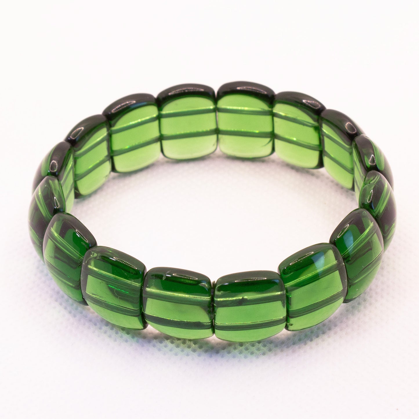 Green Titanium Translucent Quartz Gemstone Bracelet