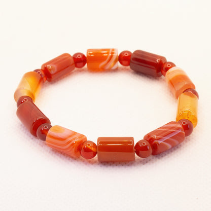 Orange Carnelian Gemstone Beaded Bracelet