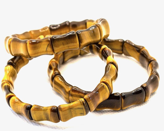 Golden Tigers Eye Gemstone Bangle Bracelet