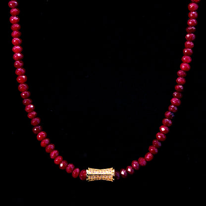 Ruby Spinel Gemstones 18" Necklaces - Three Variants