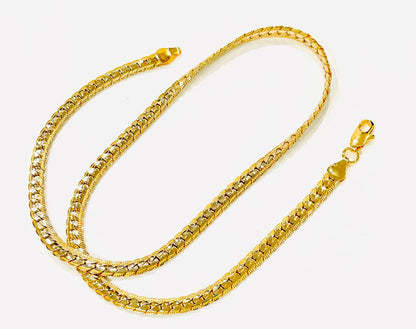Stylish Herringbone 18k Gold-Filled Chain Necklace 20”