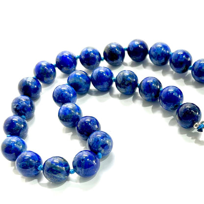 Lapis Lazuli & Baroque Pearl Gemstone Statement Necklace with Magnetic Clasp