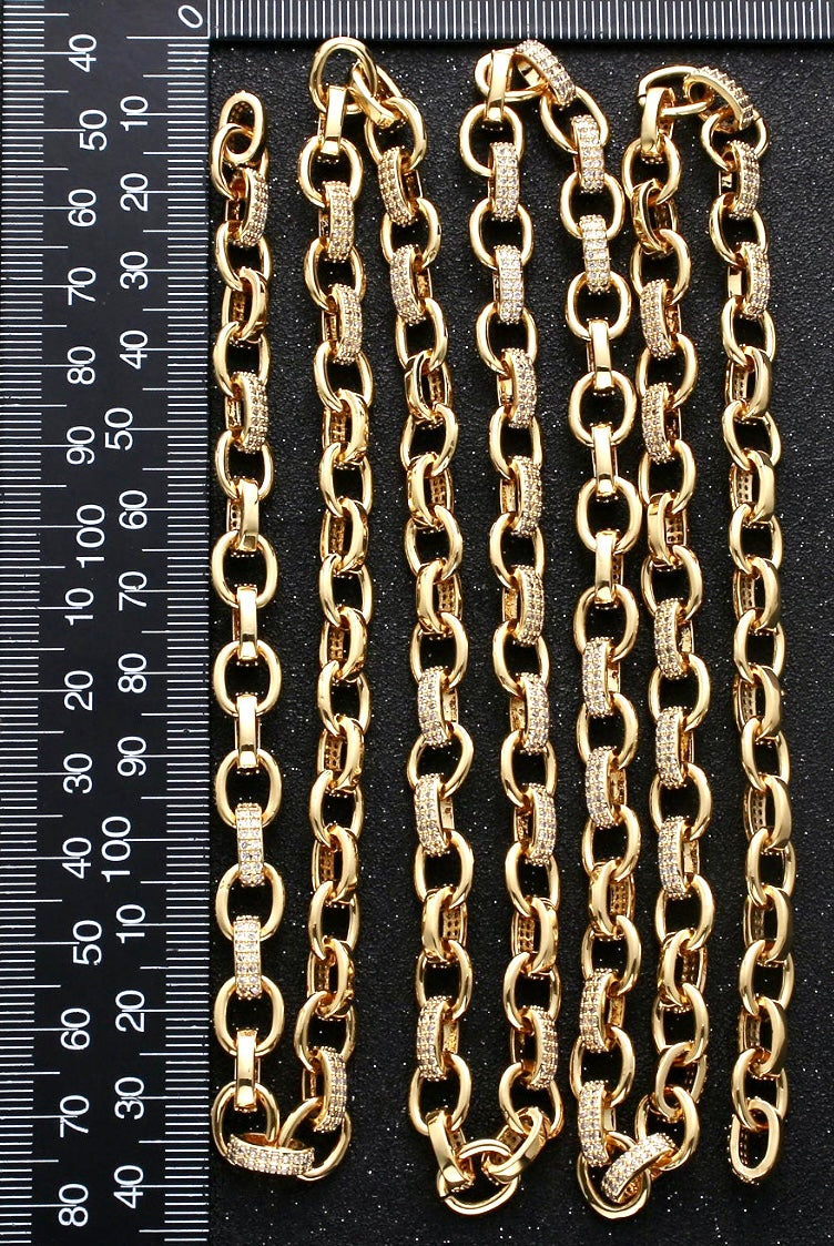 Cable Chain 18k Rolo Chain Rose Gold 18k Rolo Chain Necklace 40 Cm