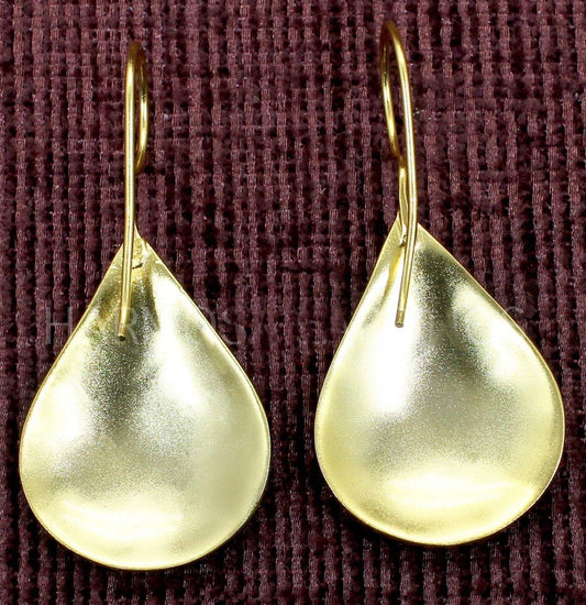 Hammered Teardrop Gold Dangle Earrings 2