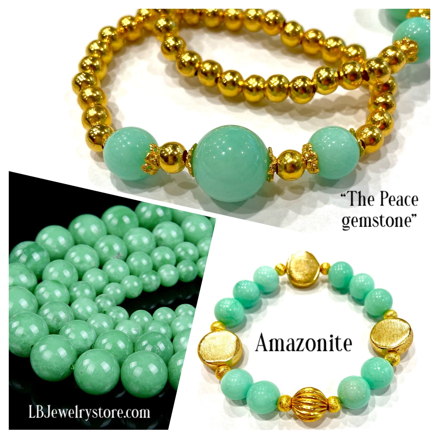 Green Amazonite Gemstone Gold-filled Beaded Bracelet