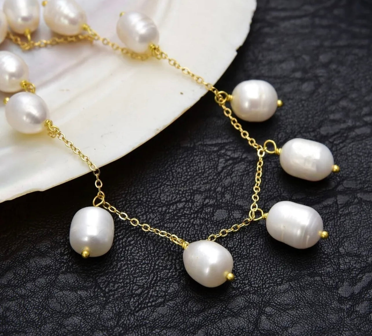 Lovely Freshwater Rice Pearls 18k Gold-Filled Chain Necklace 18”