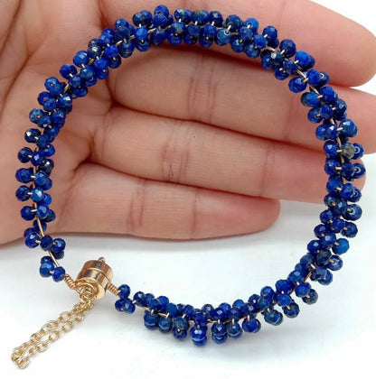 Lapis Lazuli Gemstone Bracelet with Magnetic Clasp