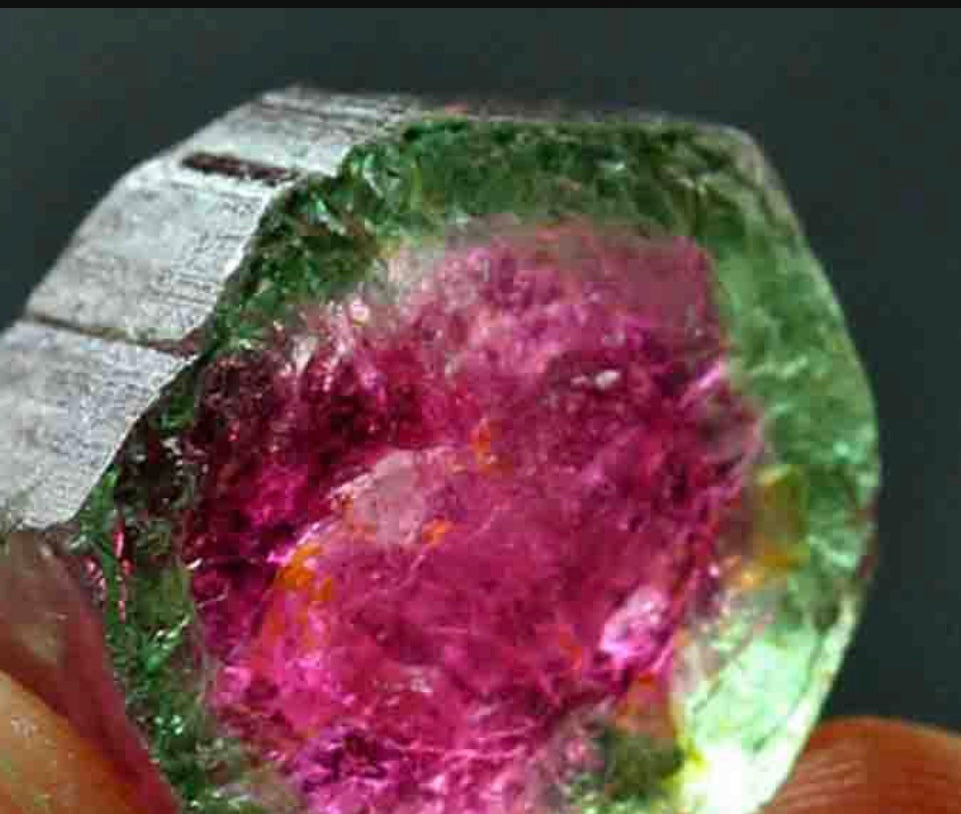 Semi-Precious Multi-Colored Tourmaline Gemstone Statement Hoope Dangles 2.5”
