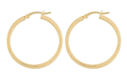 Two-Tone Sterling Silver & Gold Hoops 1.41”