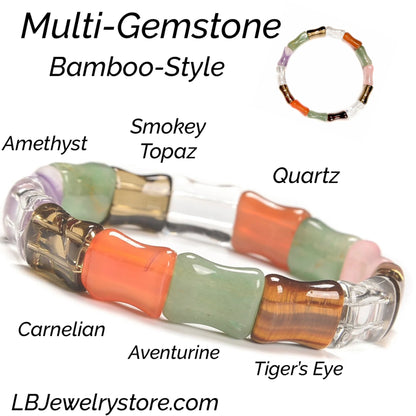 Multi-Colored Gemstone Bangle Bracelet