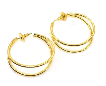 Hollywood Gold-Filled Double Hoops 1.5”
