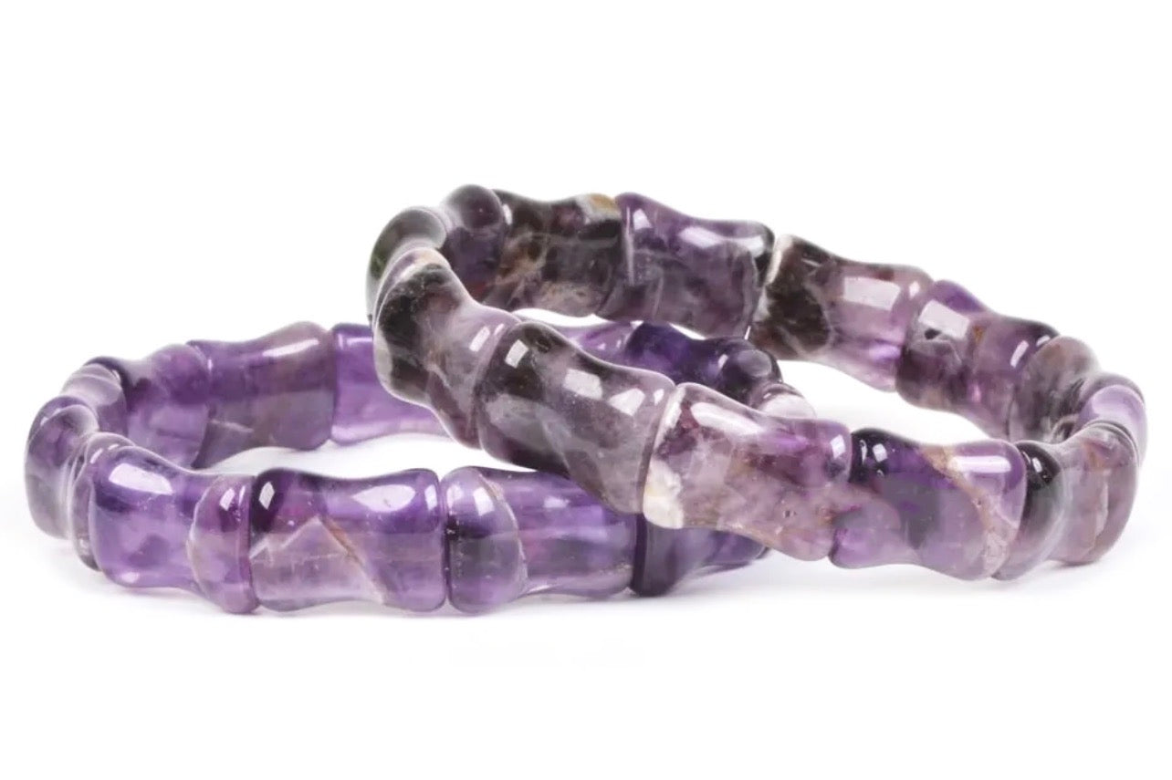 Purple Amethyst Gemstone Bangle Bracelet