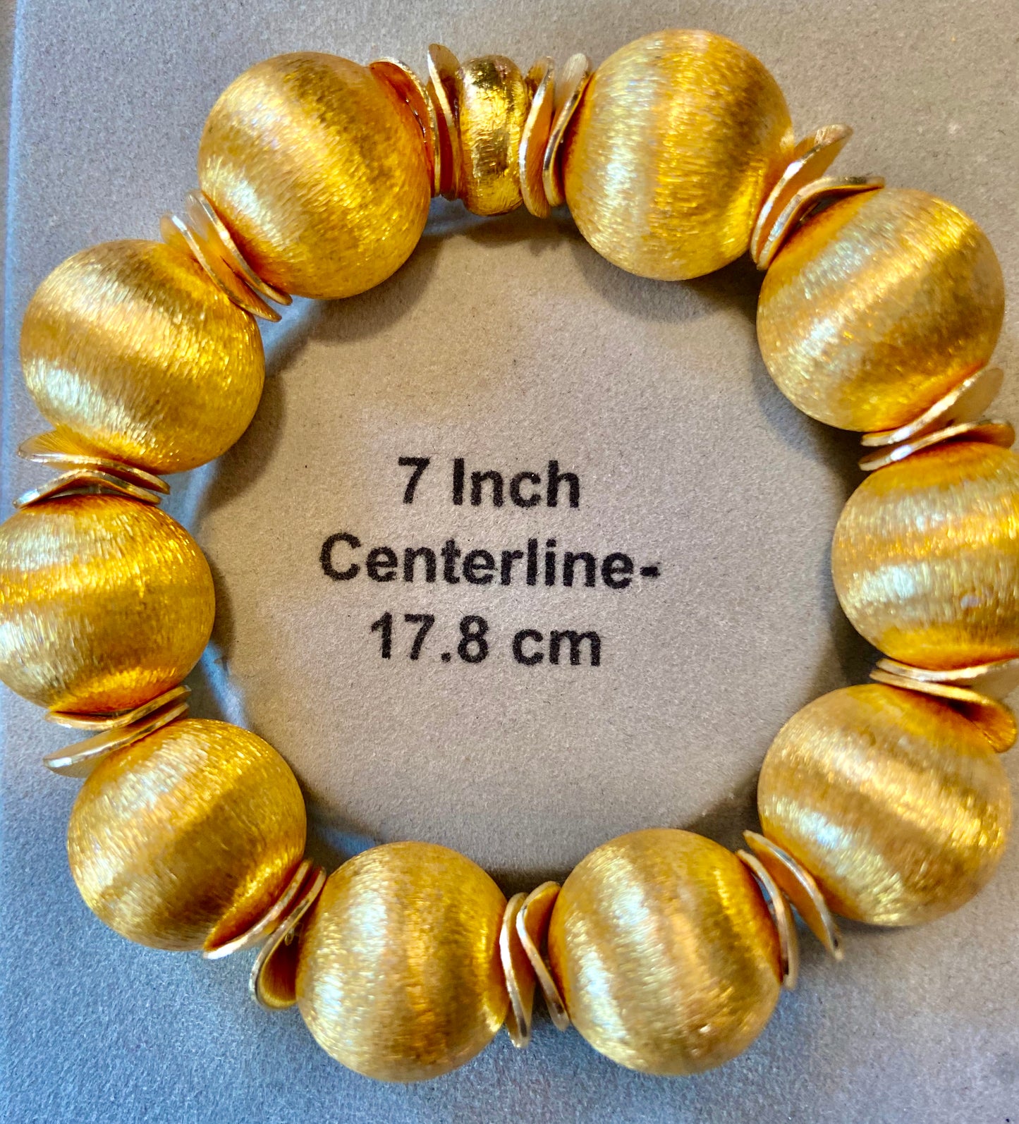 Classic Brushed Gold Vermeil Beaded Statement Bracelet