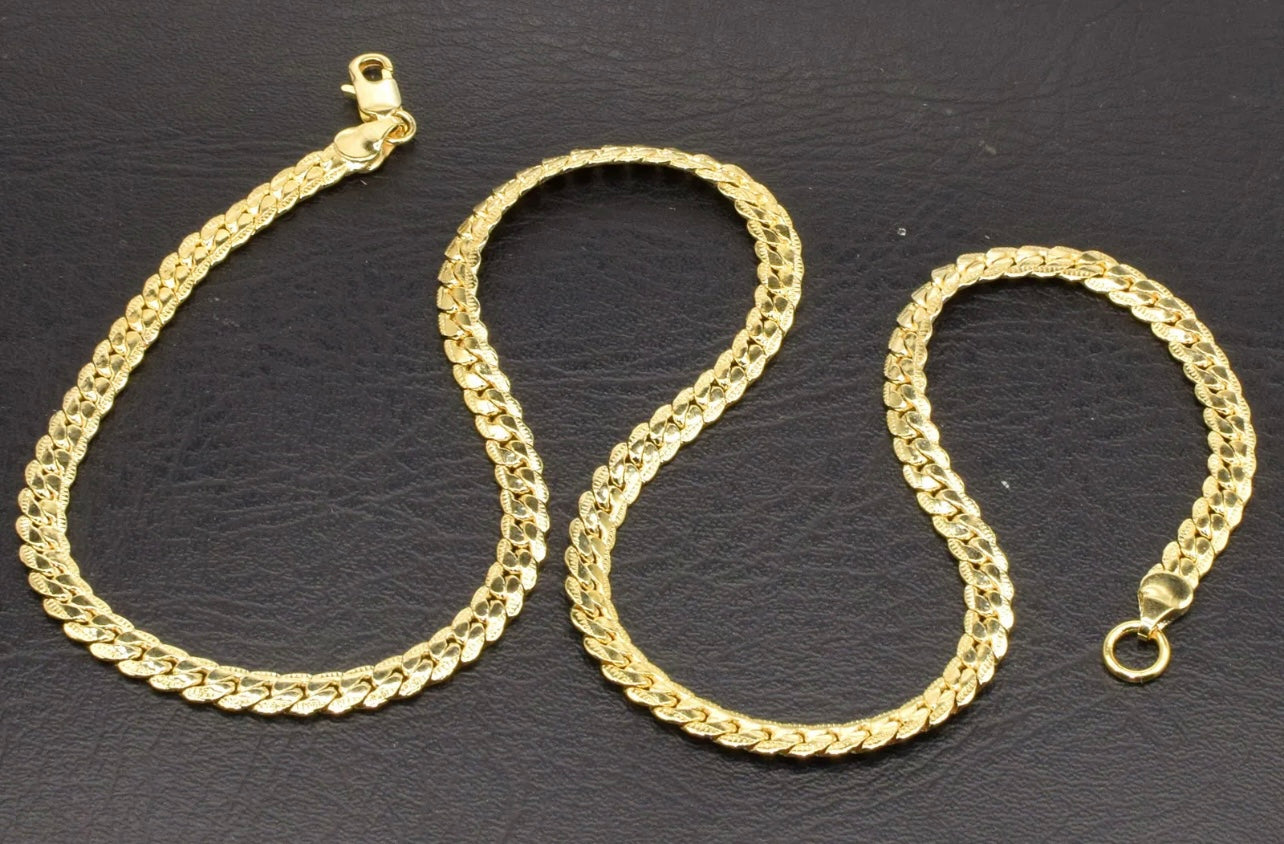Stylish Herringbone 18k Gold-Filled Chain Necklace 20”