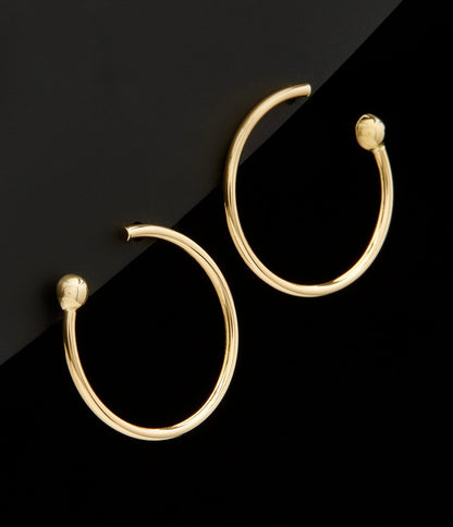 Modern 24k Gold-Filled Open Hoop Studs 2.0"