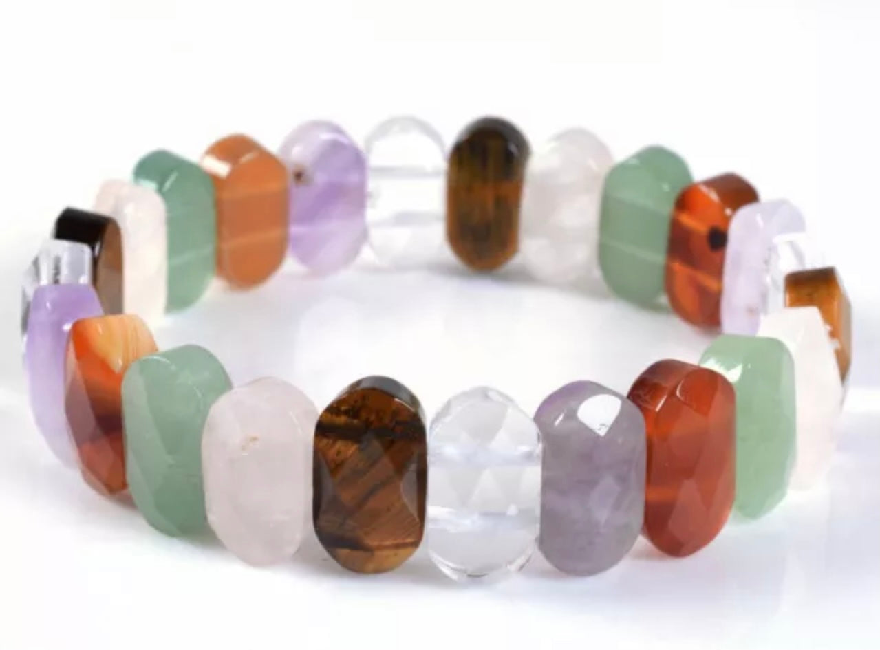 Colorful Mixed Gemstone Stretch Bracelet