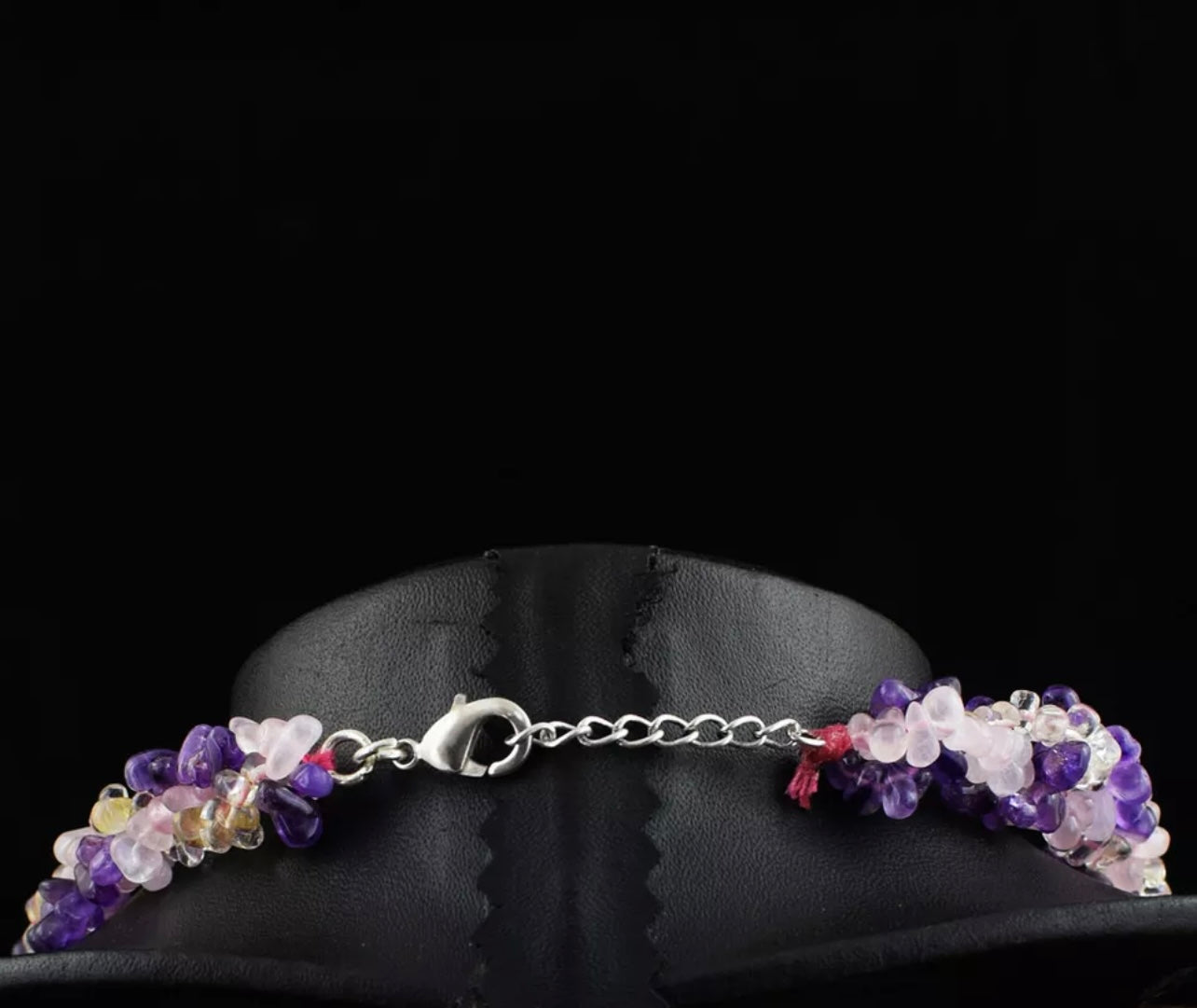 Timeless Amethyst, Rose Quartz & Citrine Gemstone Statement Necklace