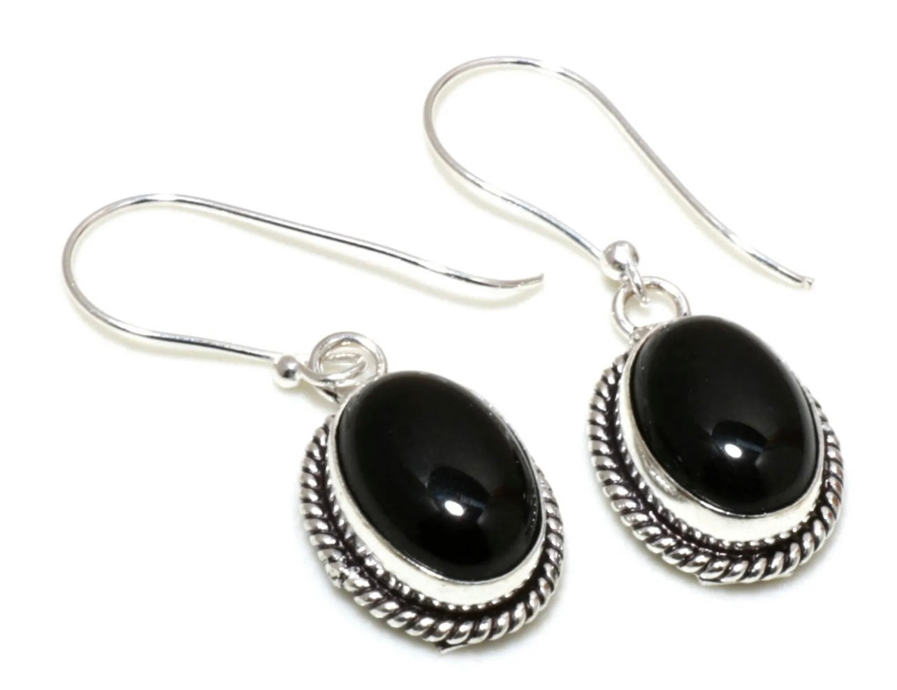 Sterling Silver Multi-Gemstones Dangle Earrings 1.5”
