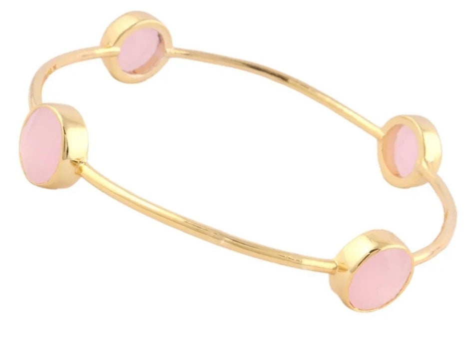 Gold Multi-Gemstones Bangle Bracelets