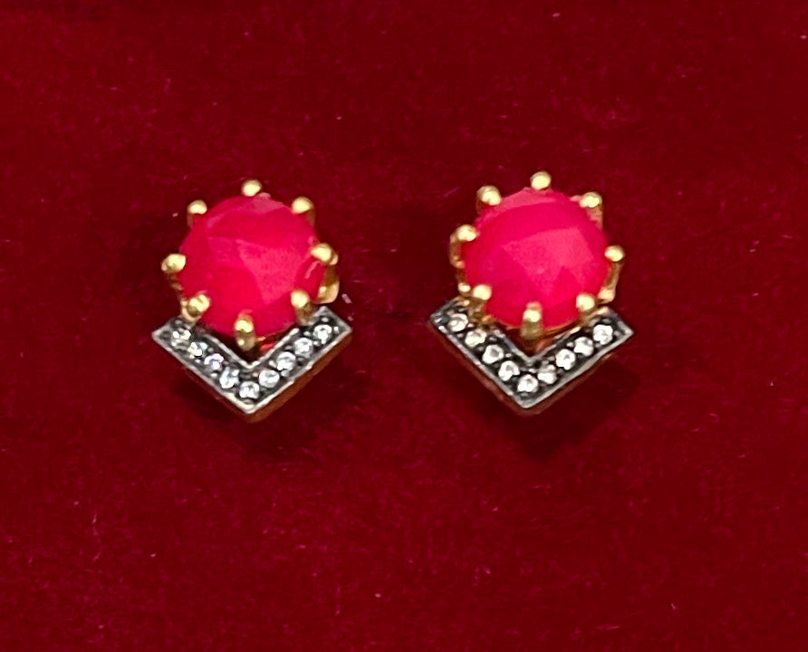 Petite Pink Chalcedony  Stud Earrings