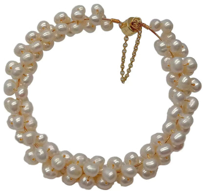 Freshwater Pearl Bangle Bracelet with Magnetic Clasp