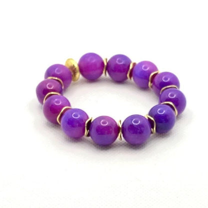 Lovely Royal Purple Sugilite Gemstone Statement Bracelet