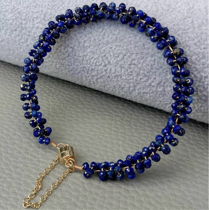 Lapis Lazuli Gemstone Bracelet with Magnetic Clasp