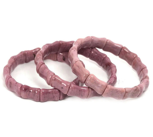 Pink Rhodonite Gemstone Bangle Bracelet