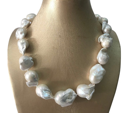 Captivating Natural Baroque South Sea Baroque Pearl Necklace 18”, 24”, 36”