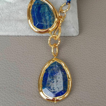 Blue Ocean Jasper and Lapis Lazuli Gemstones Statement Necklace