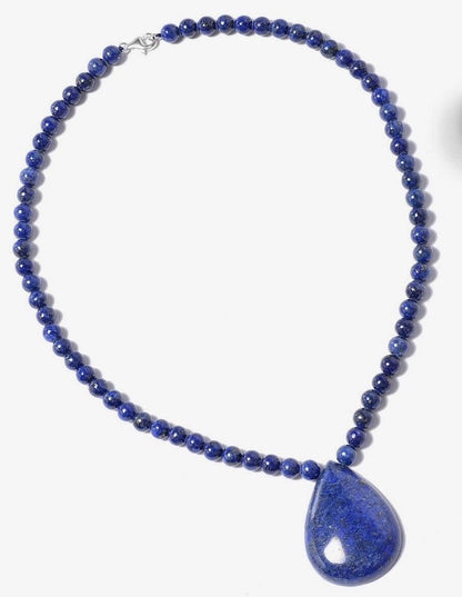 Lapis Lazuli Gemstone Pendant Necklace 18"