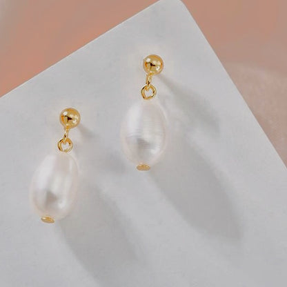 White South Sea Baroque Pearl Stud Earrings