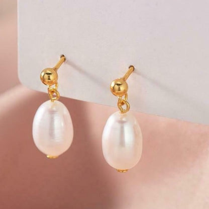 White South Sea Baroque Pearl Stud Earrings