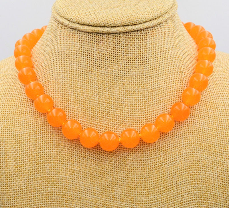 Light Orange Topaz Gemstone Double-Knotted 20" Necklace